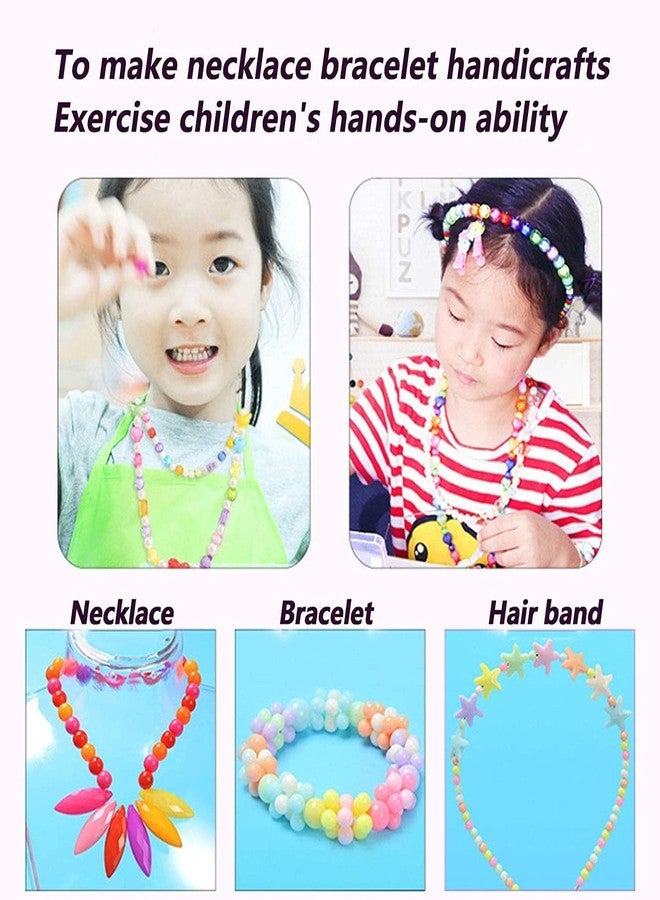 Massmot 580Pcs Beads for Kids Crafts, Children's Jewelry Making Kit, DIY Bracelets Necklace Hairband and Rings Craft Kits for 4-12 Years Old Little Girls, Multicolor - Image 2